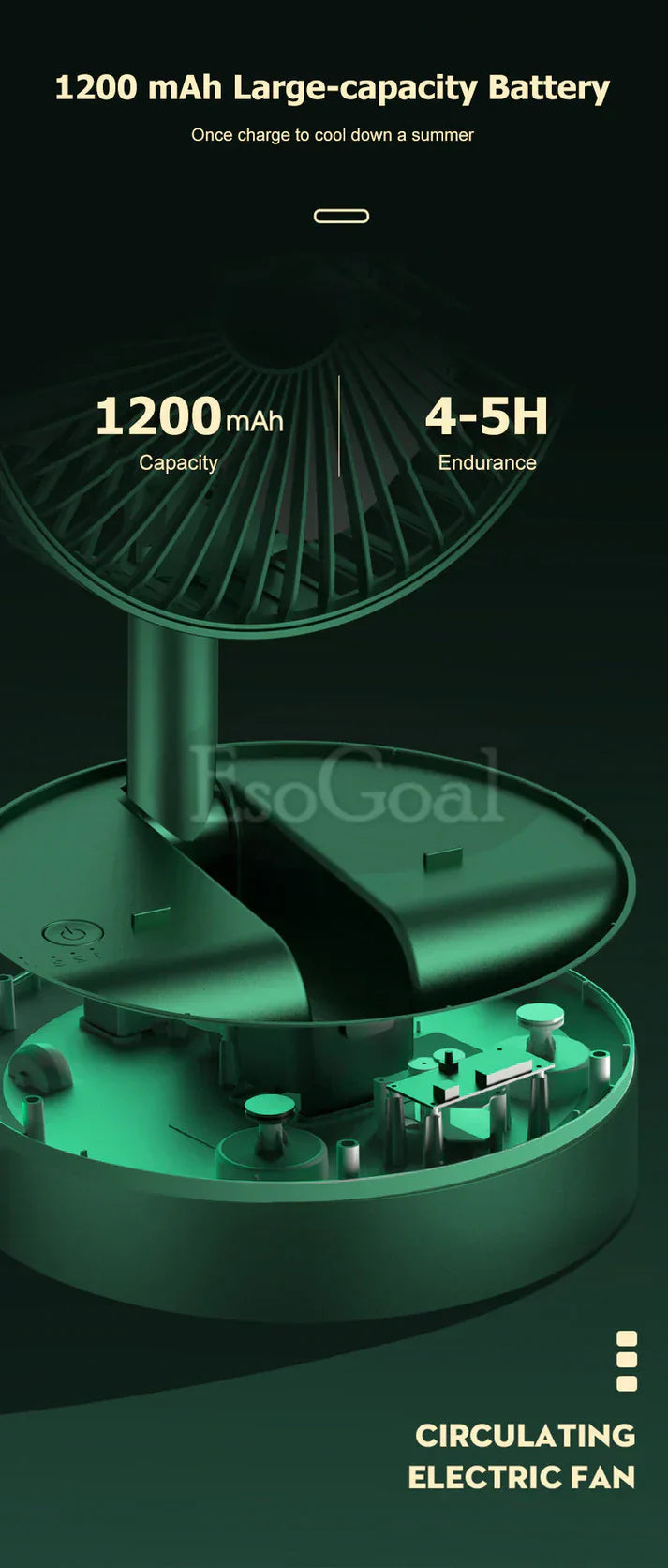 Mini Foldable Fan - Portable, Rechargeable & Quiet Cooling for Home, Office & Travel