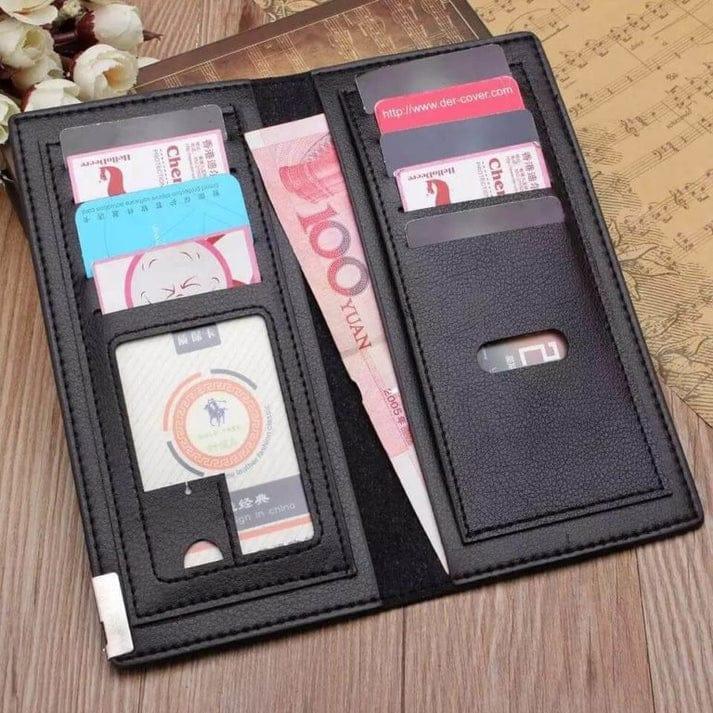Casual Long Fold Leather Wallet
