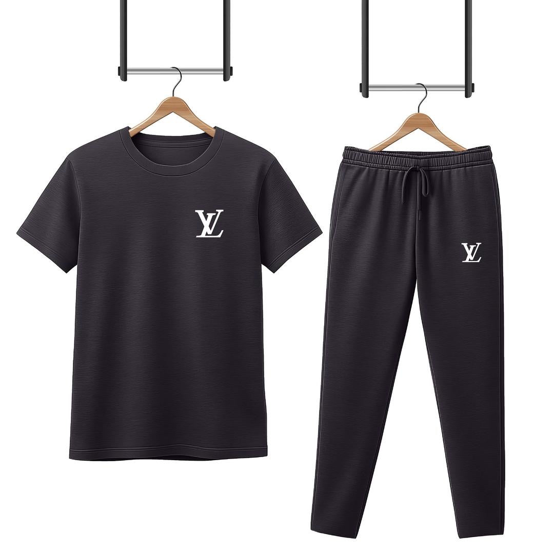 2 Pcs Men's Micro Interlock Printed Track Suit