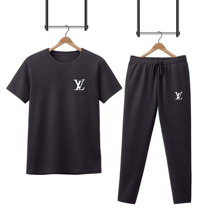 2 Pcs Men's Micro Interlock Printed Track Suit