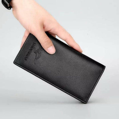 Casual Long Fold Leather Wallet